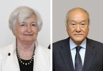 イエレン米財務長官（ゲッティ＝共同）、鈴木俊一財務相