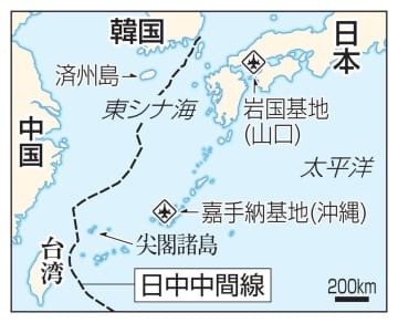 東シナ海の日中中間線