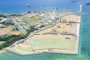 沖縄県名護市の辺野古沿岸部＝16日（共同通信社機から）