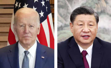 バイデン米大統領、中国の習近平国家主席（新華社＝共同）