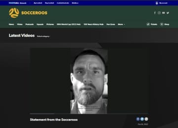 サッカーW杯のオーストラリア代表選手らがカタールの人権問題に言及した動画（オーストラリア・プロサッカー選手組合、サッカー・オーストラリア代表提供・共同）