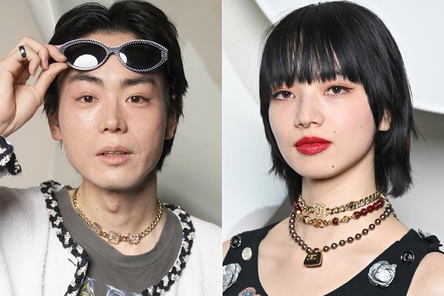 「シャネル」秋冬コレクションに参加した菅田将暉、小松菜奈／Photo by Getty Images