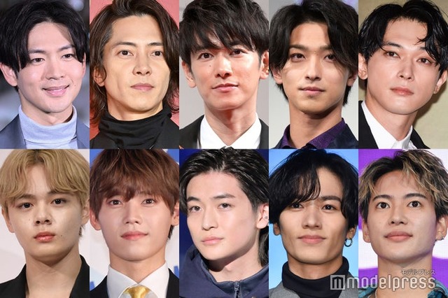 （上段左から）松下洸平、山下智久、佐藤健、横浜流星、吉沢亮（下段左から）鶴房汐恩、木村柾哉、高橋文哉、川村壱馬、三山凌輝（C）モデルプレス