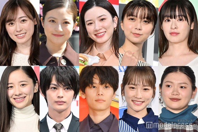 （上段左から）福原遥、今田美桜、永野芽郁、上白石萌歌、森七菜、（下段左から）堀田真由、神尾楓珠、萩原利久、川栄李奈、富田望生（C）モデルプレス