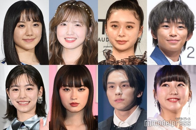 （上段）芦田愛菜、本田仁美、田鍋梨々花、加藤清史郎（下段）當真あみ、茅島みずき、山下幸輝、田中美久