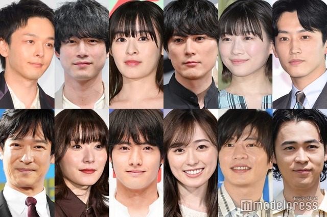 （上段左から）中村倫也、坂口健太郎、森七菜、間宮祥太朗、伊藤沙莉、杉野遥亮（下段左から）堺雅人、松岡茉優、赤楚衛二、福原遥、田中圭、成田凌（C）モデルプレス