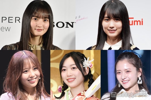 （左上から時計回りに）遠藤さくら、賀喜遥香、金川紗耶、北川悠理、佐藤璃果