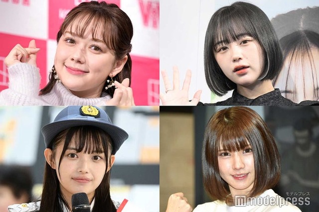 （上段左から）村重杏奈、なえなの（下段左から）森日菜美 、えなこ
