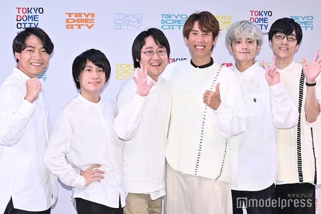 記者発表会＆体験会に出席した（左から）伊沢拓司、山本祥彰、鶴崎修功、須貝駿貴、乾、ふくらP（C）モデルプレス