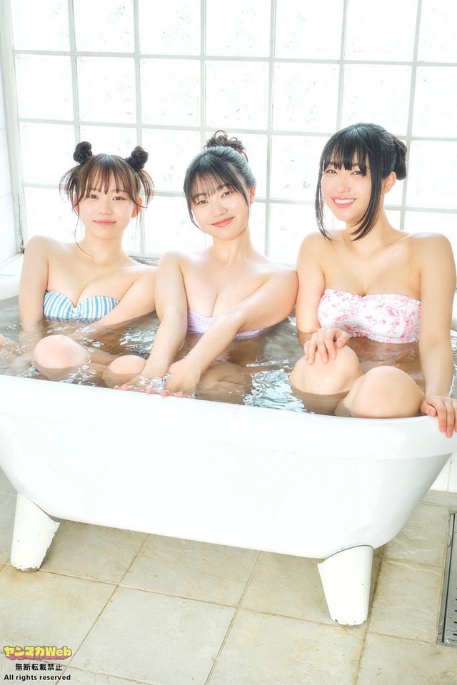 藤本沙羅、咲田ゆな、瑚々（C）高橋慶佑／ヤンマガWeb