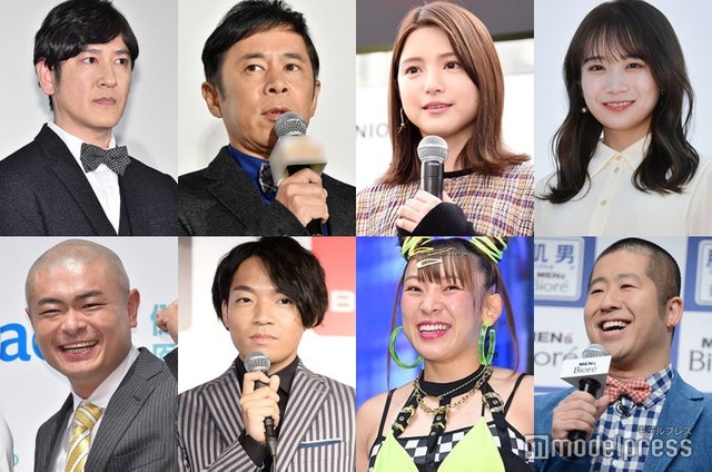 （上段左から）田中直樹、岡村隆史、川島海荷、秋元真夏（下段左から）あばれる君、伊沢拓司、フワちゃん、澤部佑（C）モデルプレス