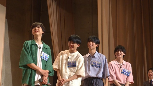 関西ジャニーズJr.（左から）岡佑吏、真弓孟之、當間琉巧、西村拓哉（C）フジテレビ