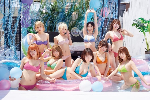 （上段左から）えい梨、篠崎こころ、みゃこ、吉田早希（下段左から）茉夏、篠原みなみ、伊織もえ、よきゅーん、宮本彩希／撮影：フジシロタカノリ