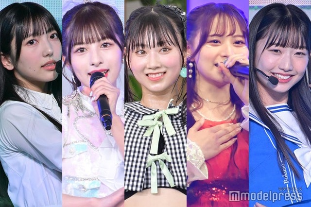 （左から）日向坂46小西夏菜実、≠ME河口夏音、AKB48徳永羚海、CANDY TUNE立花琴未、僕が見たかった青空・早崎すずき（C）モデルプレス