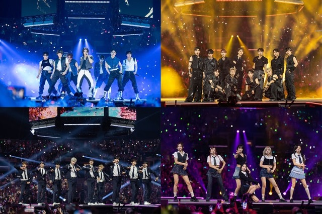 （上段）Stray Kids、JO1（下段）ZEROBASEONE、IVE 「KCON LA 2023」SHOW（C）CJ ENM Co., Ltd, All Rights Reserved