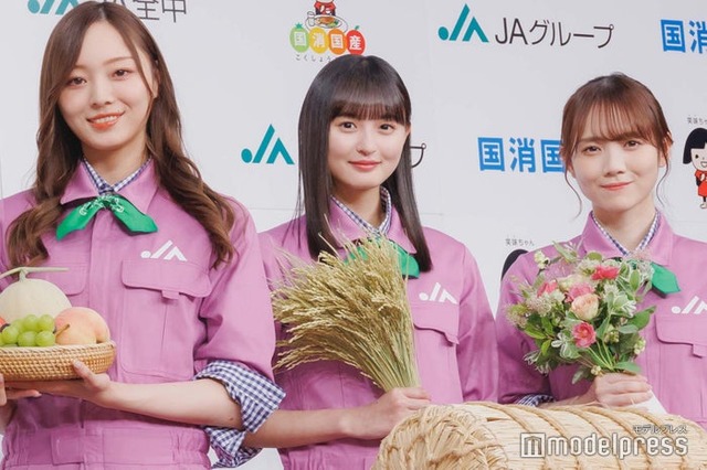 新CM発表会に出席した梅澤美波、遠藤さくら、田村真佑（C）モデルプレス