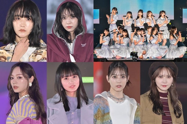 （左上より時計回りに）土生瑞穂、小林由依、乃木坂46、加藤史帆、小坂菜緒、遠藤さくら、梅澤美波（C）モデルプレス、乃木坂46のみ（C）Rakuten GirlsAward 2023 AUTUMN／WINTER