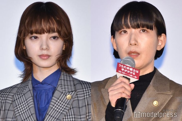 会見に出席した平手友梨奈、江口のりこ（C）モデルプレス