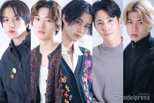 「ミスター立教コンテスト2023」ファイナリスト（左から）菅原懐生さん、岡部夏央さん、浅間力輝さん、和田孝太郎さん、黄兆銘さん（C）モデルプレス