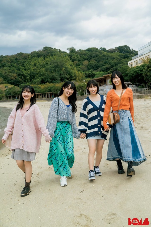 STU48（左から）高雄さやか、石田千穂、甲斐心愛、沖侑果／モデルプレス独占カット（提供写真）