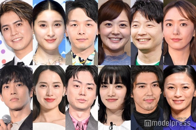 （上段左から）片寄涼太、土屋太鳳、中村倫也、水卜麻美、星野源、新垣結衣（下段左から）松坂桃李、戸田恵梨香、菅田将暉、小松菜奈、賀来賢人、榮倉奈々（C）モデルプレス