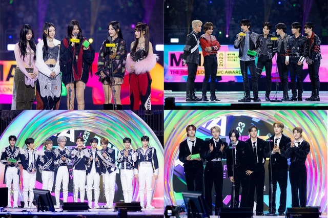 （左上から時計回りに）NewJeans、NCT DREAM、ZEROBASEONE、RIIZE（C）2023 Melon Music Awards （MMA2023）