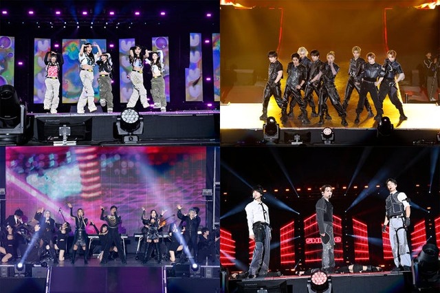 （左上から時計回りに）NewJeans、Stray Kids、SHINee、J.Y. Park＆GOLDEN GIRLS（提供写真）