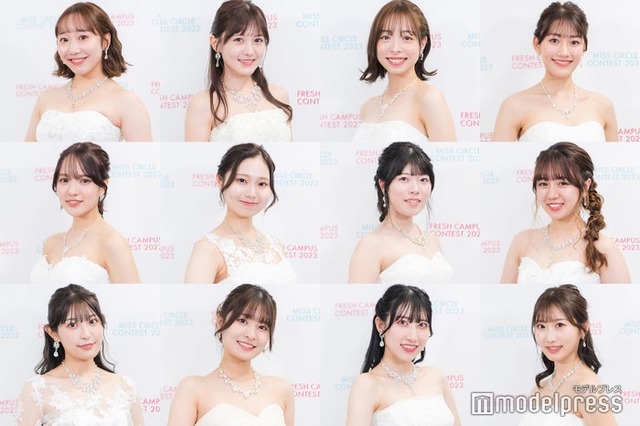 「MISS CIRCLE CONTEST 2023」ファイナリスト（上段左から）佐々木徳子、本間帆風、井上ゆみ乃、安東帆香（中段左から）粕谷亜理紗、富谷陽菜、空乃こころ、吉田優花（下段左から）涼水歌唄、入山七菜、前田瑞紀、檜山叶果（C）モデルプレス
