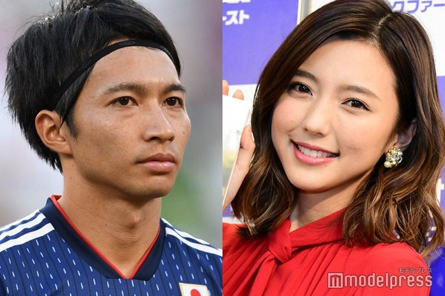 柴崎岳選手（Photo by Getty Images）・真野恵里菜 （C）モデルプレス