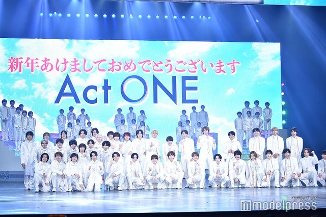 （左から）少年忍者、HiHi Jets、美 少年、7 MEN 侍ら／「Act ONE」公開記者会見の様子（C）モデルプレス