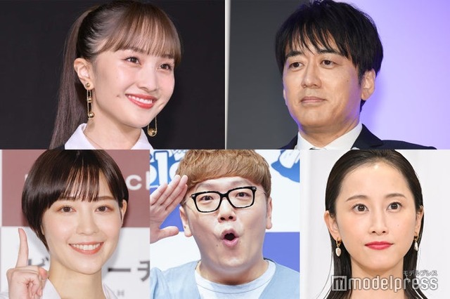 （左上から時計回りに）百田夏菜子、安住紳一郎アナ、松井玲奈、HIKAKIN、吉谷彩子（C）モデルプレス