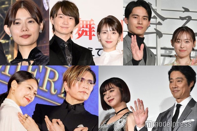 （上段左から）杉咲花、神木隆之介＆浜辺美波、水上恒司＆福原遥（下段左から）二階堂ふみ＆GACKT、池田エライザ＆堤真一（C）モデルプレス