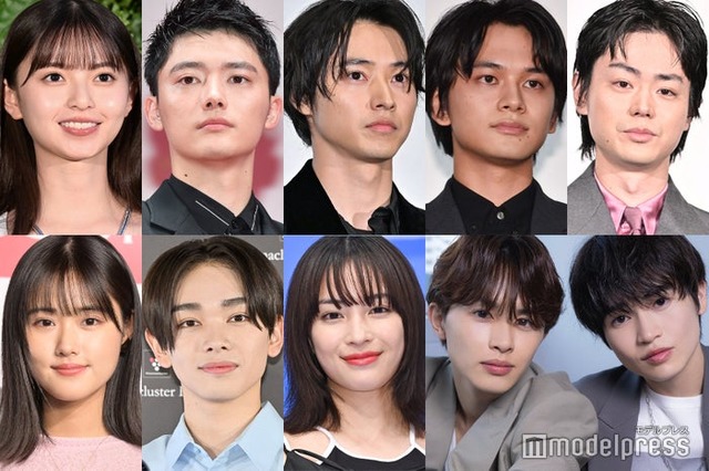 （上段左から）齋藤飛鳥、櫻井海音、山崎賢人、北村匠海、菅田将暉（下段左から）原菜乃華、宮世琉弥、広瀬すず、草川拓弥、西垣匠（C）モデルプレス