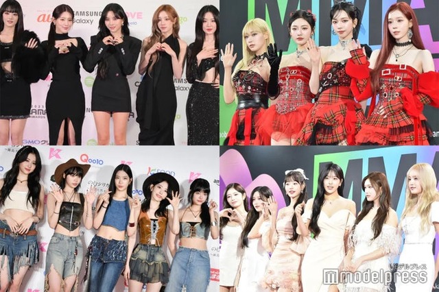 （左上から時計回りに）(G)I-DLE、aespa、IVE、LE SSERAFIM（C）モデルプレス