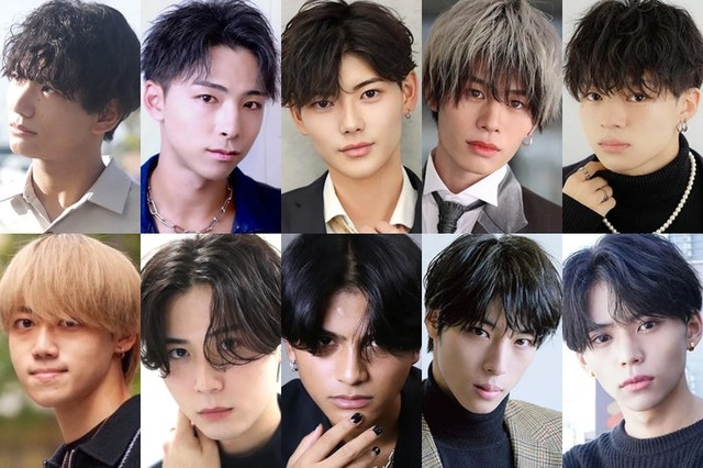 「MR OF MR CAMPUS CONTEST 2024」決勝（後半）進出者10人※左上からエントリー番号順（提供写真）