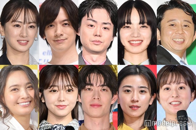 （上段左から）北川景子、DAIGO、菅田将暉、小松菜奈、有吉弘行（下段左から）加藤夏希、峯岸みなみ、宮沢氷魚、黒島結菜、徳島えりか（C）モデルプレス