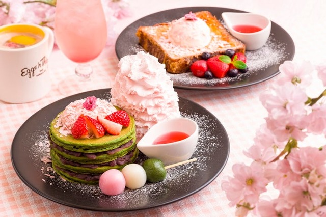 桜抹茶パンケーキ、桜フレンチトースト／提供画像