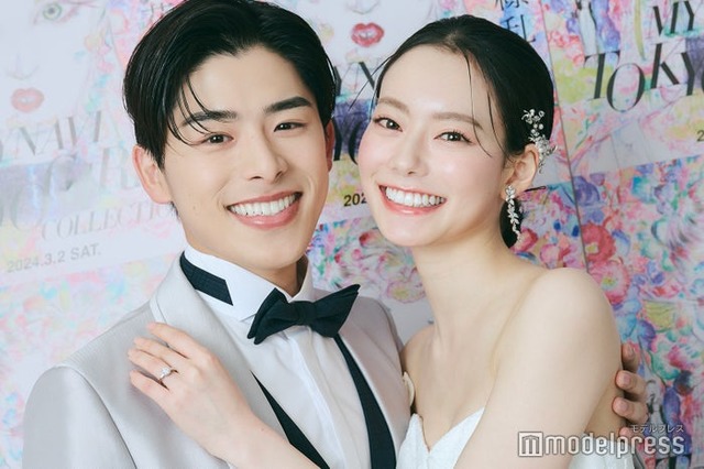 結婚発表後モデルプレスのインタビューに応じたなこなこ／こーくん、なごみ（C）モデルプレス