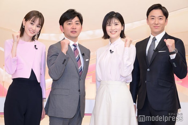 桐谷美玲、森圭介アナウンサー、鈴江奈々アナウンサー、斎藤佑樹（C）モデルプレス