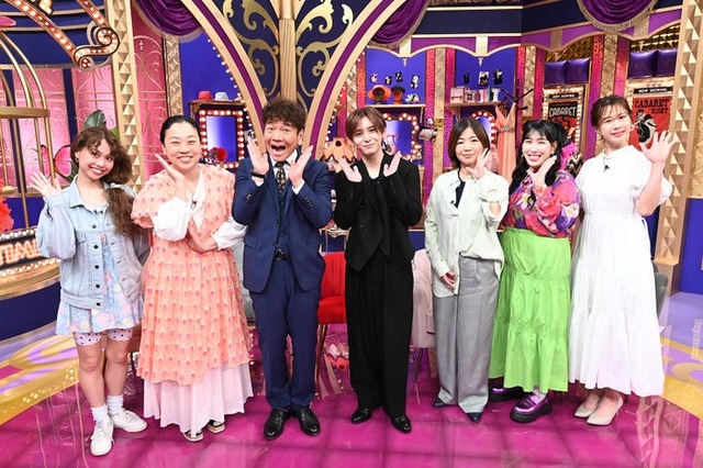 （左から）peco、いとうあさこ、上田晋也、山田涼介、大久保佳代子、ゆめっち、大家志津香（C）日本テレビ