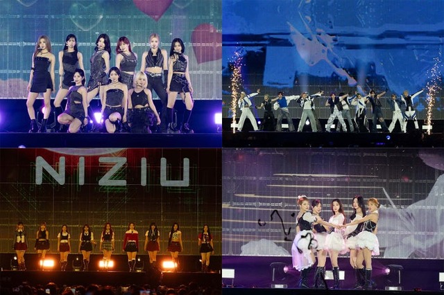 （左上から時計回り）Kep1er、INI、Red Velvet、NiziU「KCON JAPAN 2024」（C）CJ ENM Co.， Ltd， All Rights Reserved