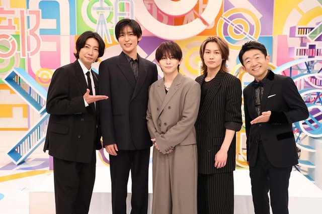 （左から）相葉雅紀、目黒蓮、山田涼介、松田元太、えなりかずき（C）フジテレビ