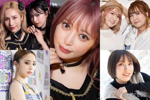 （左から時計回りに）ありしゃん、さおりん、まりな、NICO、RIHO、藤原望未、中町綾（C）モデルプレス