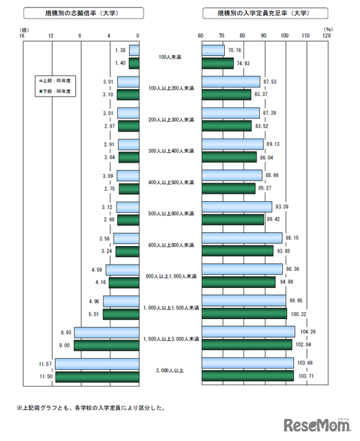 規模別の動向（大学）