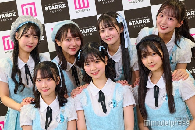 STU48（後列）吉田彩良、石田千穂、中村舞、福田朱里（前列）高雄さやか、曽川咲葵、新井梨杏（C）モデルプレス