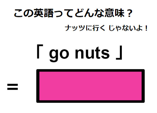 この英語ってどんな意味？「 go nuts 」