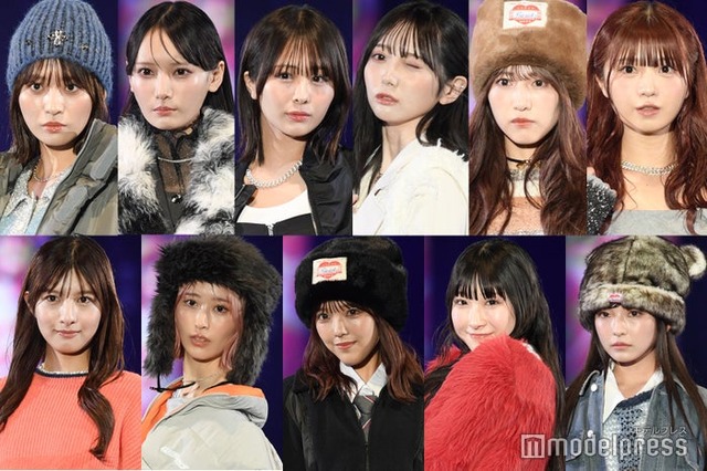 ≠ME／（上段左から）冨田菜々風、鈴木瞳美、尾木波菜、谷崎早耶、蟹沢萌子、菅波美玲（下段左から）河口夏音、川中子奈月心、落合希来里、櫻井もも、永田詩央里（C）モデルプレス