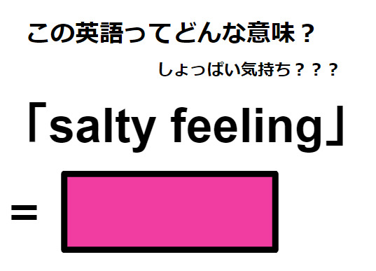 この英語ってどんな意味？「salty feeling」