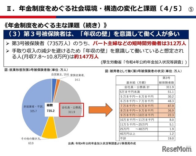 年金制度をめぐる「年収の壁」問題