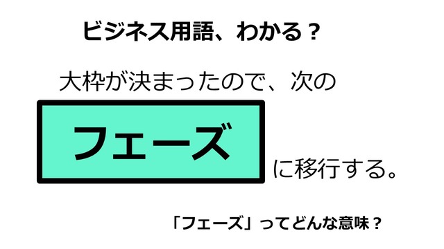 ビジネス用語「フェーズ」ってどんな意味？